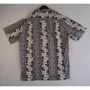 Vintage Aloha Shirt Floral Plumeria Melia Leaf Print Made In Hawaii Cotton XXL